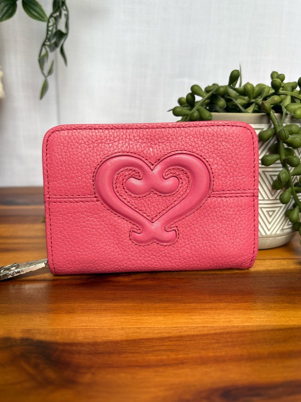 VTG Brighton Deco Sweetheart Mini Coin Purse Wallet / Keychain Fob - Y2K